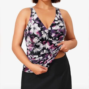 NEW Daci Floral Plus Size Tankini Swim Top Only Bathing Suit 22W